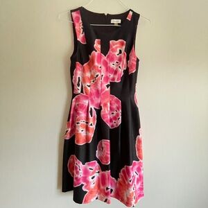 Calvin Klein Black and Pink Floral Dress